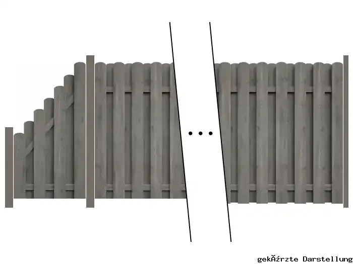 4,89m Bohlenzaun Boleo Kiefer kdi grau – ME47153