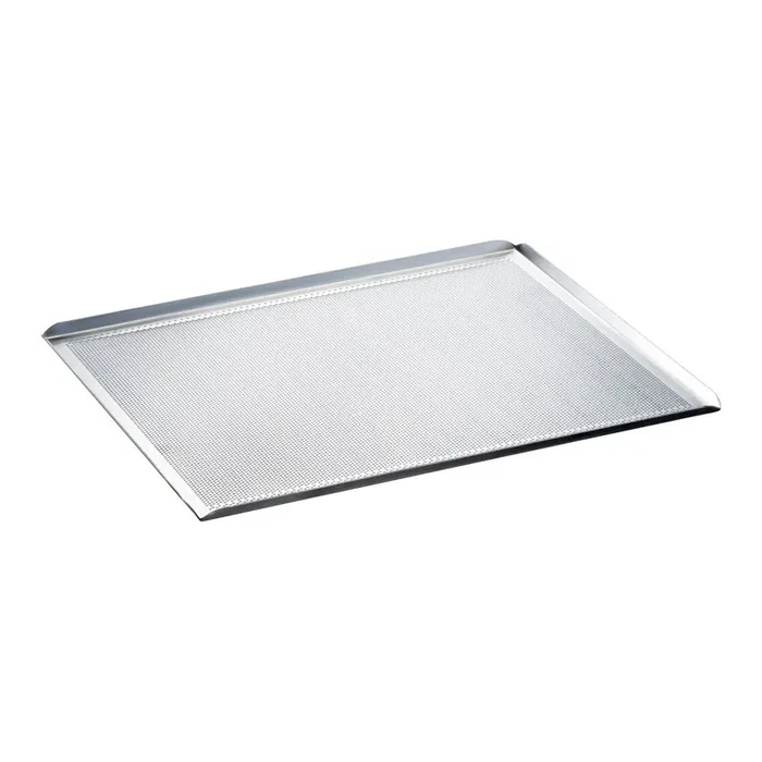 4-Rand-Backblech aus Aluminium, gelocht, 430×340 mm