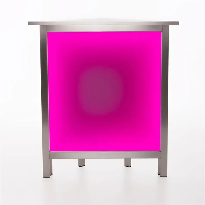45° corner piece for folding counters with LED light box PE granite