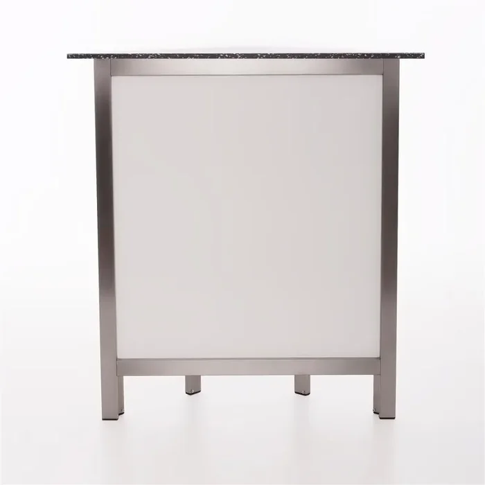 45° corner piece for GDW folding counter made of stainless steel, white PE granite