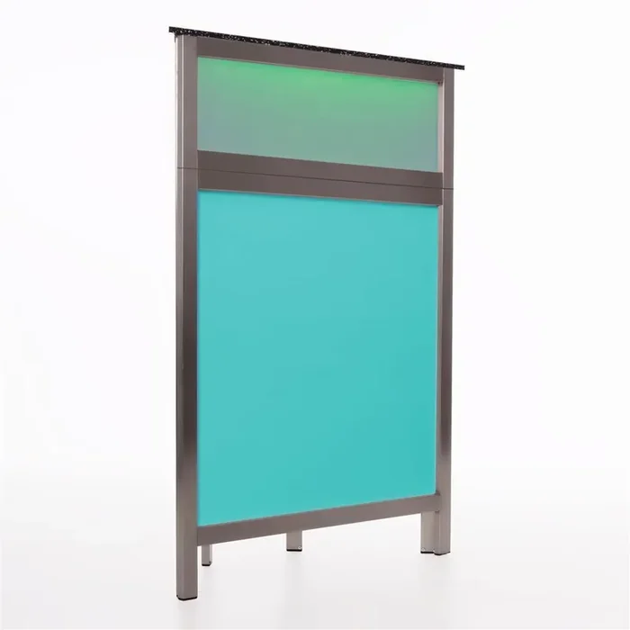 45° Eckteil für Multitheken mit LED Leuchtkasten Front Makrolon Stracciatella