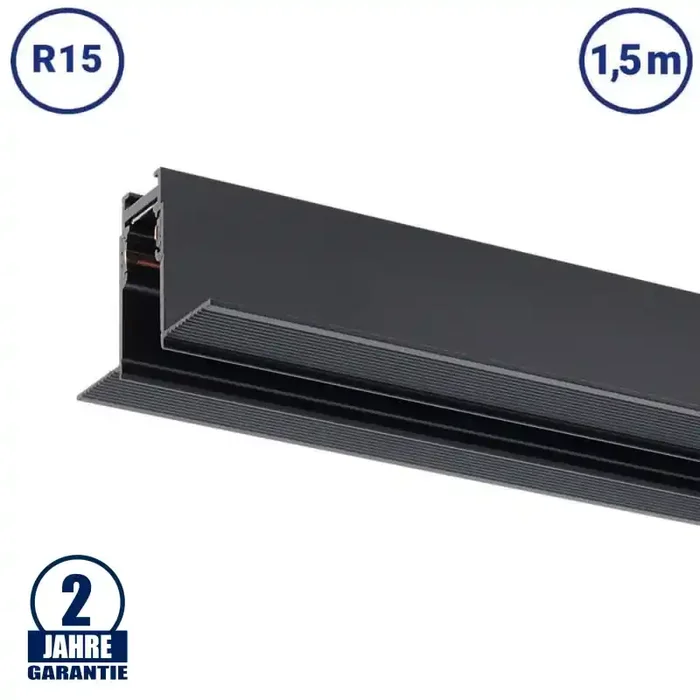 48V Stromschiene R15 Einbau Magnetic Line Schwarz 1,5m