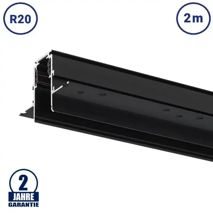 48V Stromschiene R20 Einbau V2 Magnetic Line Schwarz 2m