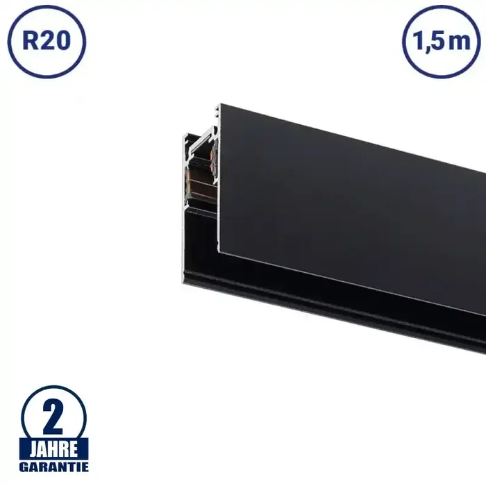 48V Stromschiene R20 Magnetic Line Schwarz 1,5m