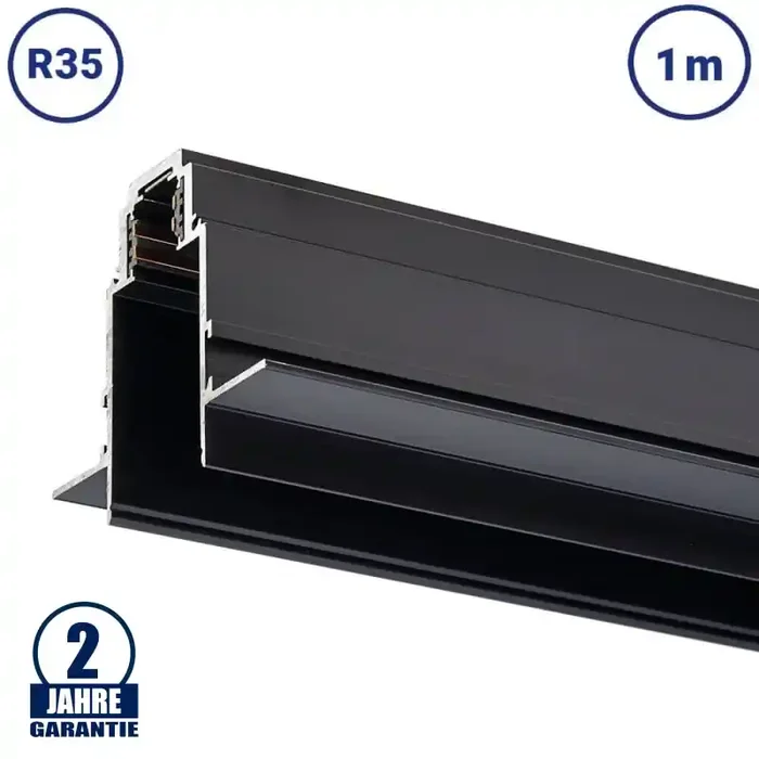 48V Stromschiene R35 Einbau V2 Magnetic Line Schwarz 1m
