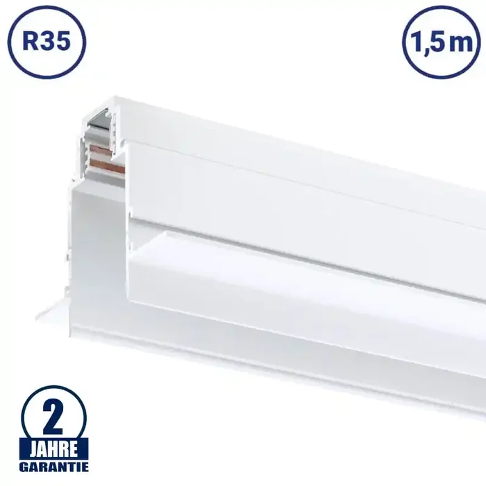 48V Stromschiene R35 Einbau V2 Magnetic Line Weiß 1,5m