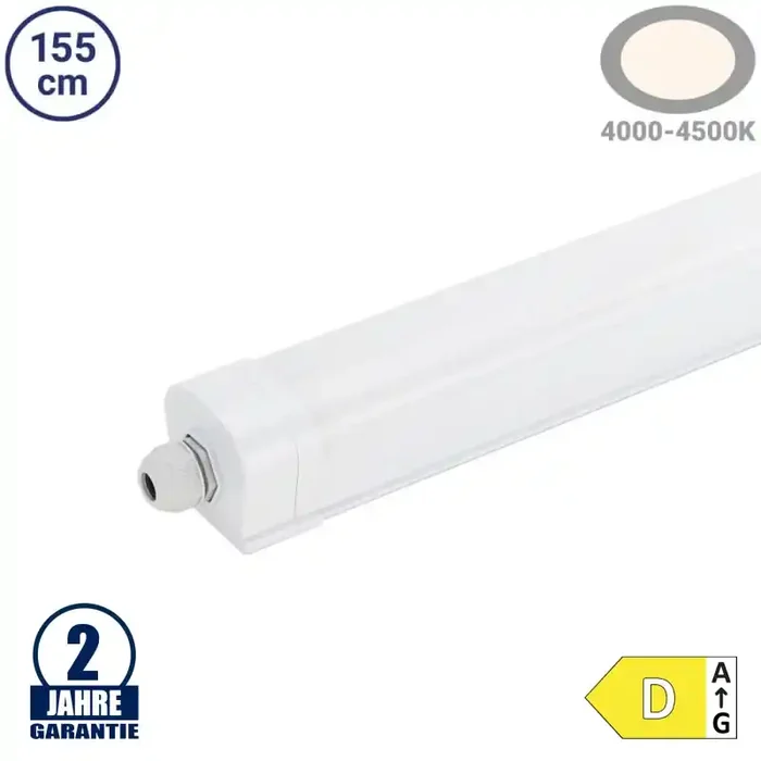 48W LED Feuchtraumleuchte TRI-PROOF 155cm Neutralweiß LINK IP65 IK08