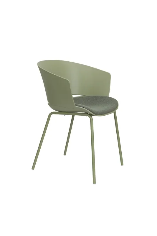 4er Set Retro Esszimmerstuhl Schalenstuhl Jessica in Grün