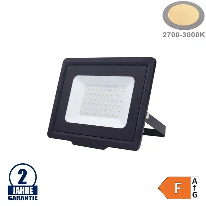 50W LED SMD Fluter City Line Schwarz Warmweiß