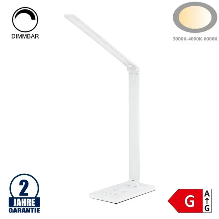 5W LED Tischleuchte CCT mit Wireless Charging für Smartphones Weiß