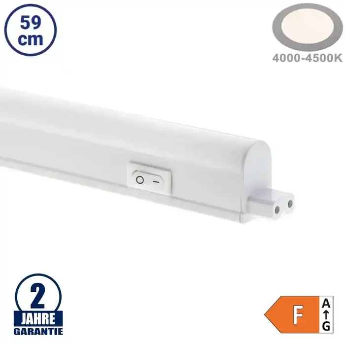 6,5W LED Unterschrankleuchte T5 mit Schalter 59cm Neutralweiß