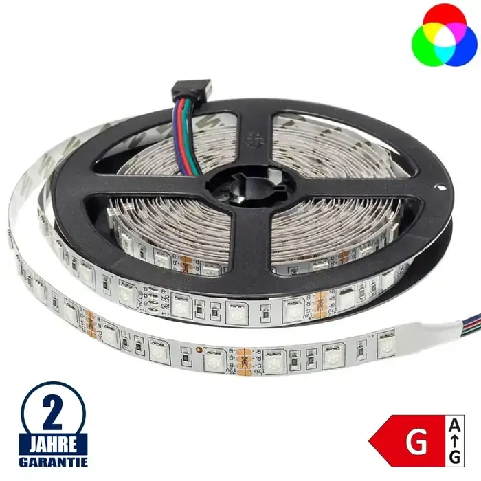 60SMD/m 14,4W/m 12V Led Streifen 5050 RGB 1m