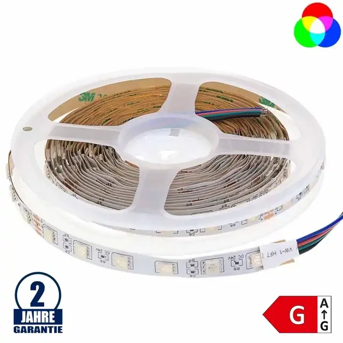 60SMD/m 14,4W/m 24V LED Streifen 5050 RGB 1m