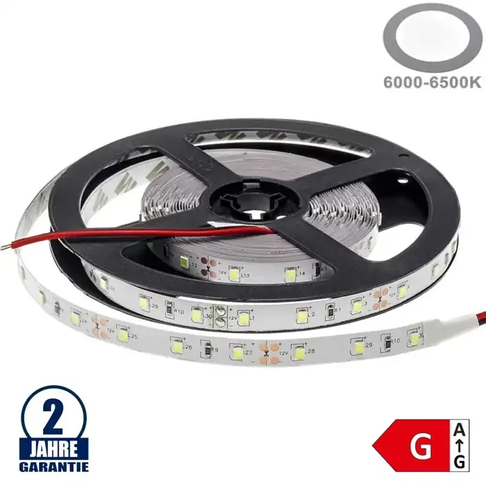 60SMD/m 4,8W/m 12V LED Streifen 3528 Kaltweiß 1m