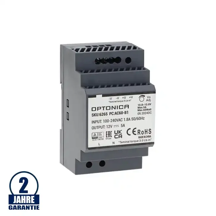60W 12V DC DIN-Hutschienen Netzteil Slim