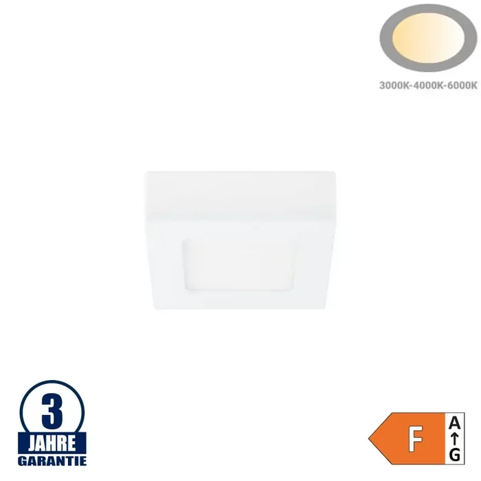 6W LED Aufbauleuchte Slim Mini Quadratisch CCT Farbwechsel IP44