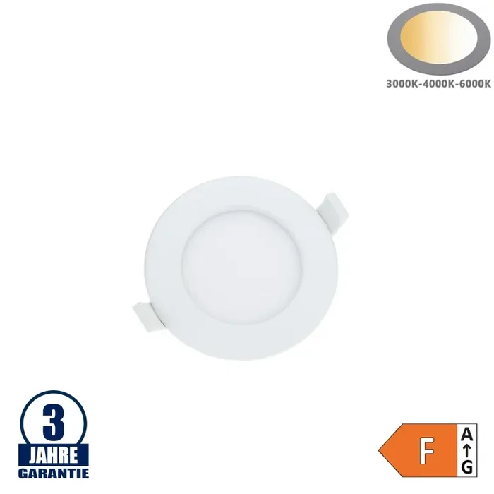 6W LED Einbauleuchte Slim Rund CCT Farbwechsel IP44