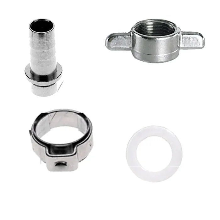 7 mm straight 4-part beer hose nozzle set