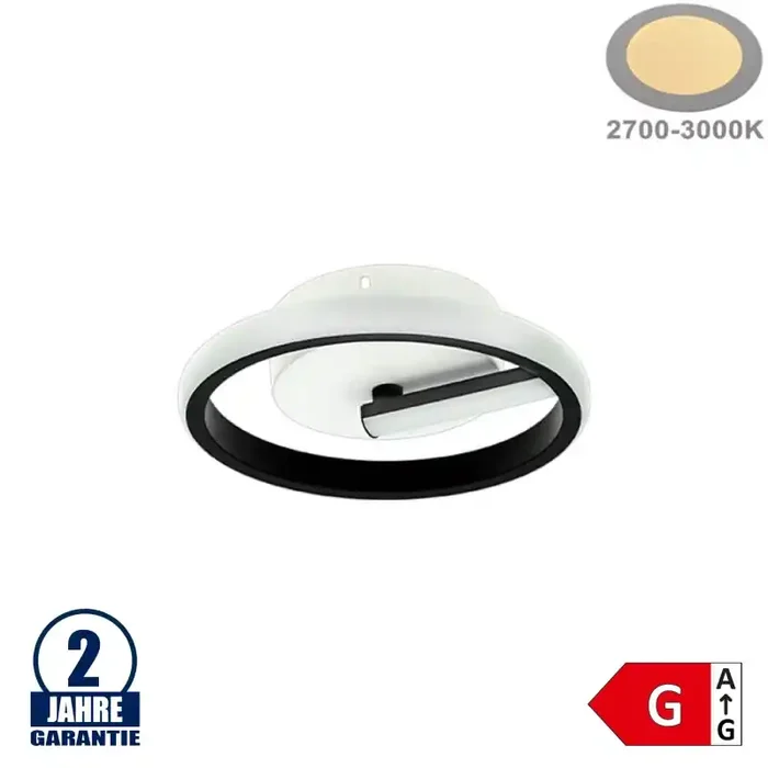 7W LED Deckenleuchte Warmweiß Schwarz