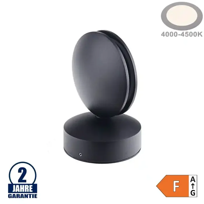 7W LED Wandleuchte für Tür/ Fensterbögen Schwarz IP54 Neutralweiß