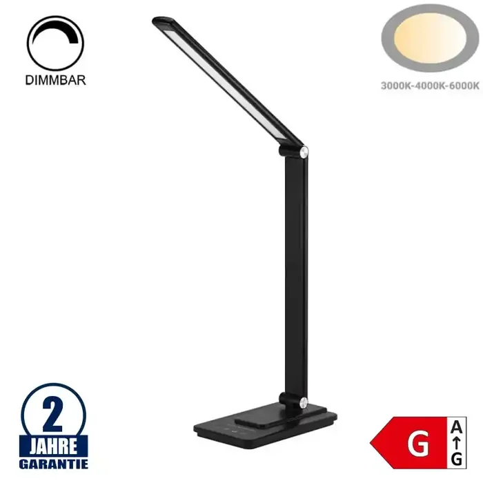 8W LED Tischleuchte mit Akku CCT Schwarz