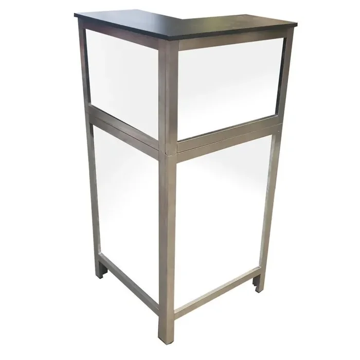 90° corner piece for multi-counter, front in white stracciatella