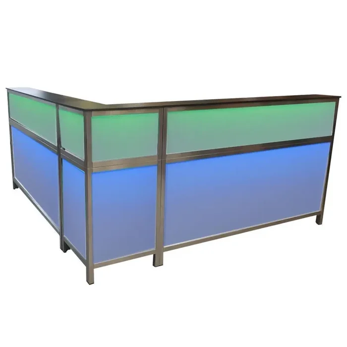 90° corner piece for multi-counter with LED light box, front white PE white/natural