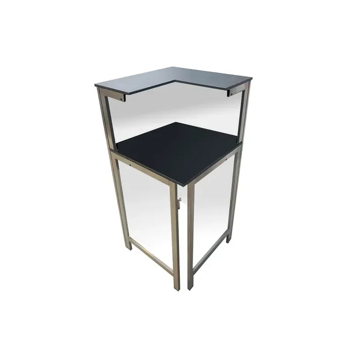 90° Eckteil für Longdrinktheken Front Weiß PE Schwarz/Weiß