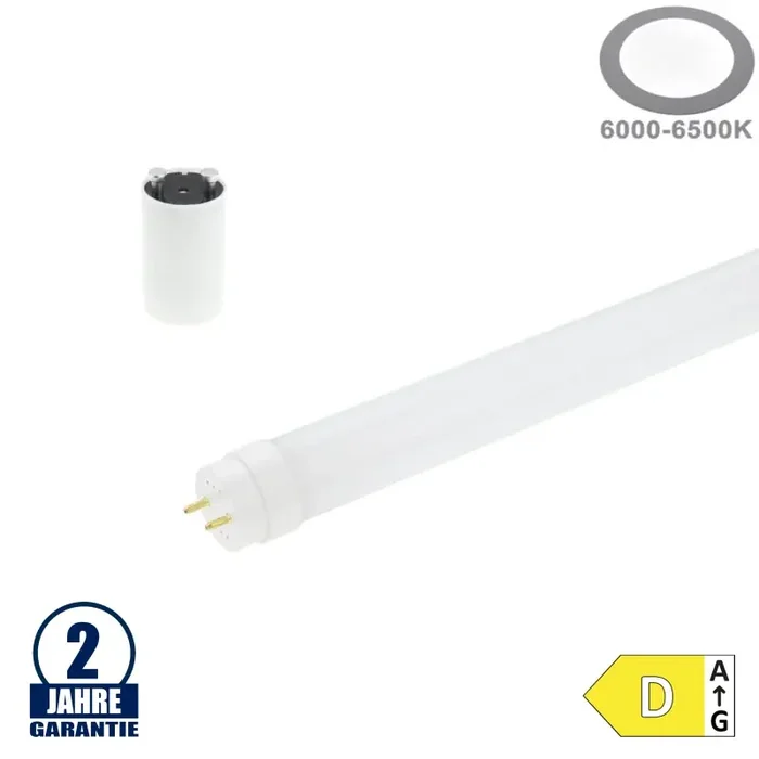 9W LED T8 Röhre 60cm Kunststoff HL mit Starter Kaltweiß