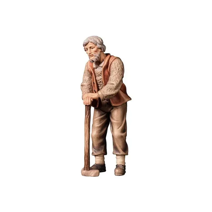 A-Old farmer leaning on walking stick