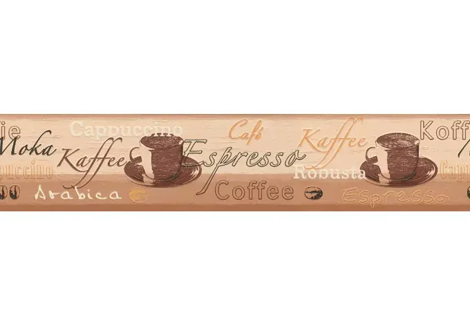 A.S. Création Bordüre Only Borders Borte Küche Kaffee braun, gelb