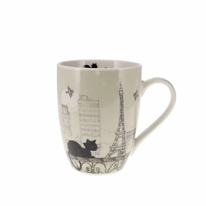 Abgerundete Tasse + Box von Kiub Art Paris mit Vogelmotiv [Größe 340 ml]