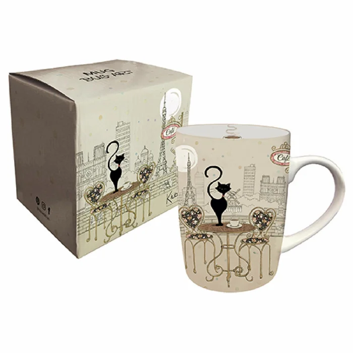 Abgerundete Tasse + Schachtel Kiub Art Paris Te Café [Größe 370 ml]