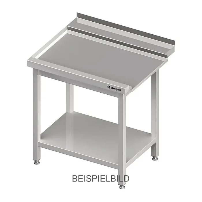 Ablauftisch mit Grundboden, 4 cm Aufkantung, 1100 mm breit, Anbauseite links