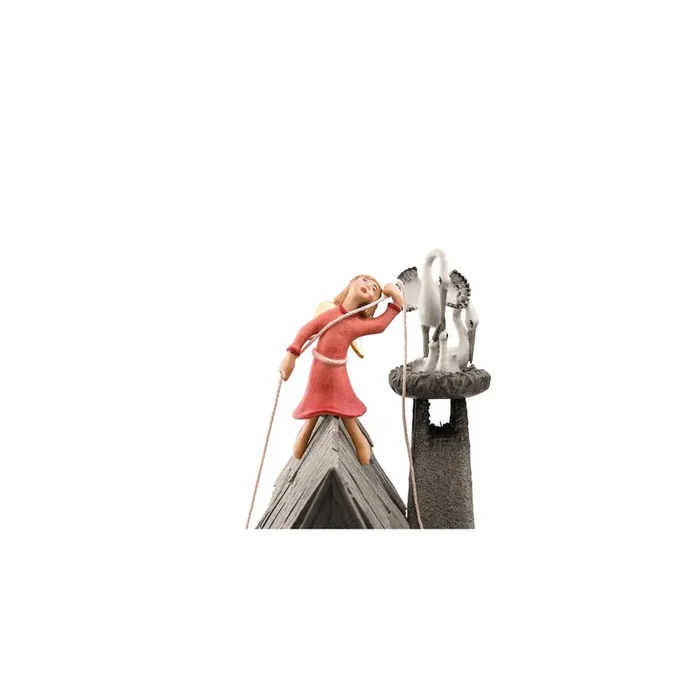 Abseiling angel on the gable