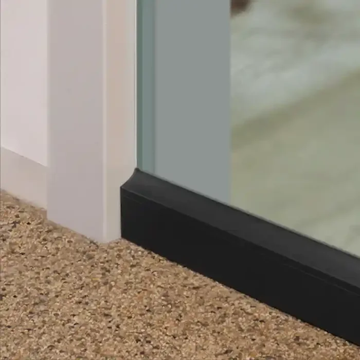 Absenkbare Bodendichtung für Glastüren schwarz nachrüstbar