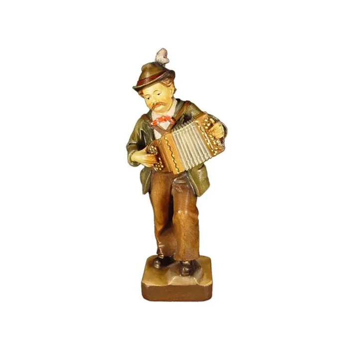 Accordion player in pine