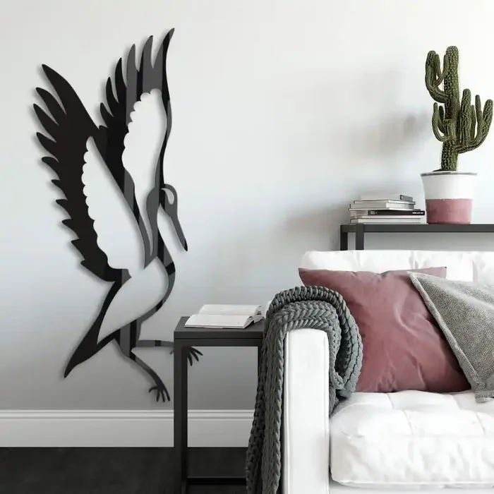 Acryldeko Kranich stehend