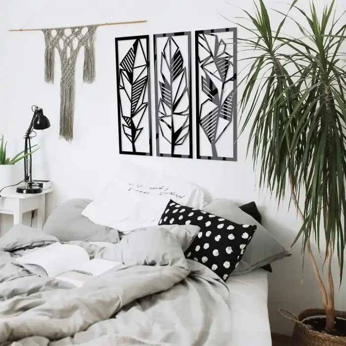 Acryldeko Origami Federn 3-teilig