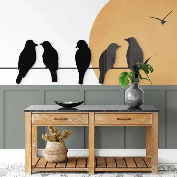 Acryldeko Vogel-Familie (5-teilig)