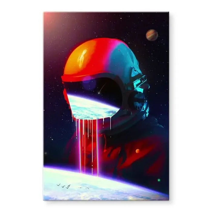 Acrylglasbild Astronaut mit Blick auf die Erde – Nicebleed