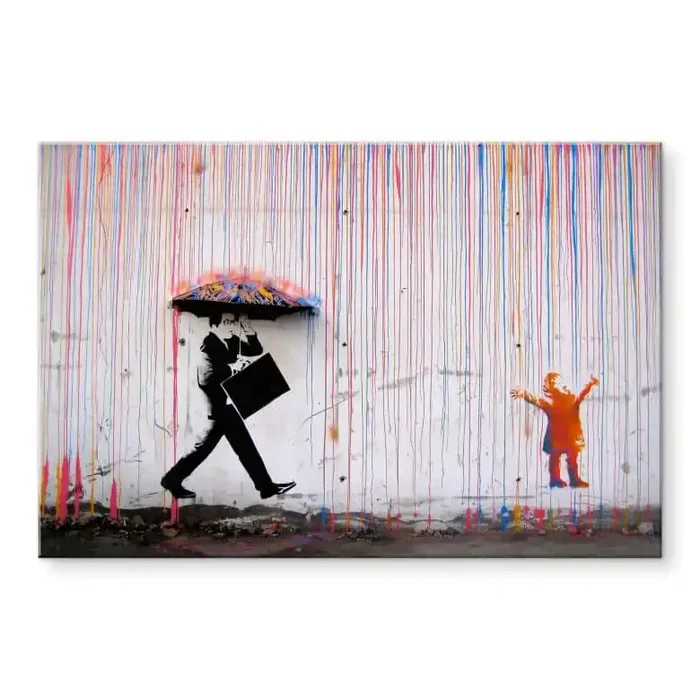 Acrylglasbild Banksy – Coloured Rain