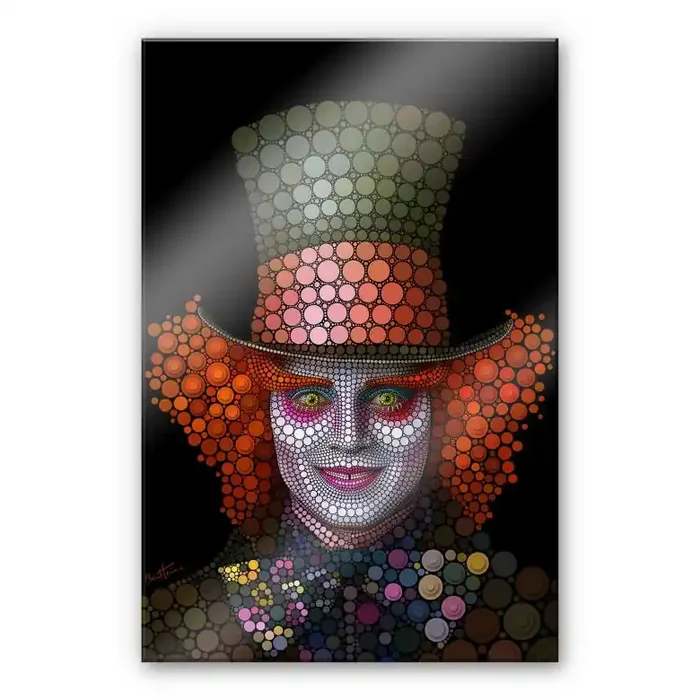 Acrylglasbild Ben Heine – Circlism Johnny Depp der Hutmacher