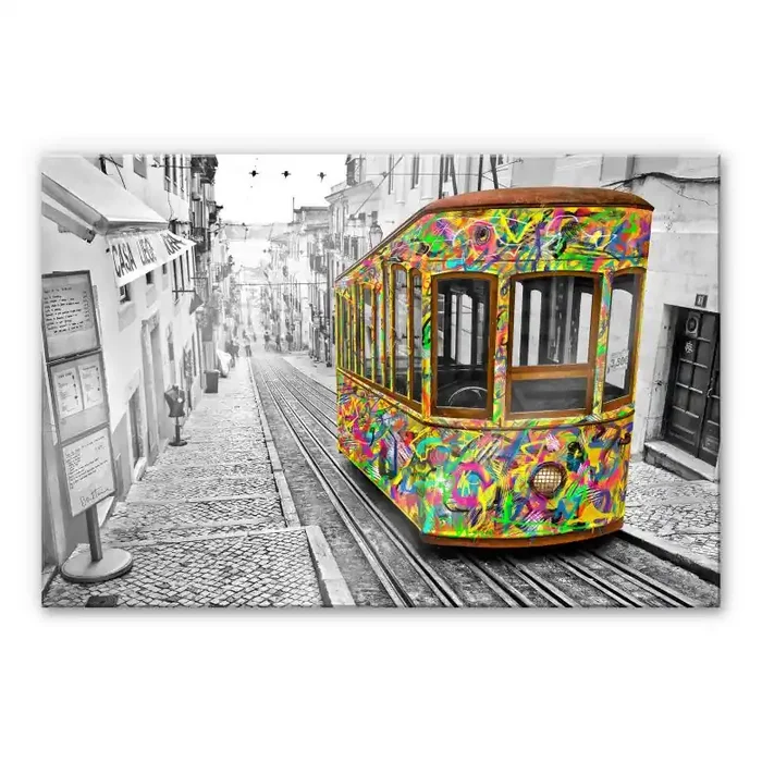 Acrylglasbild Ben Heine – Tram in Lissabon