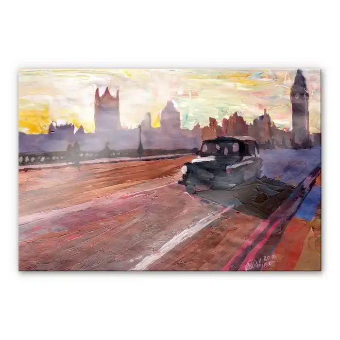 Acrylglasbild Bleichner – London in der Abenddämmerung