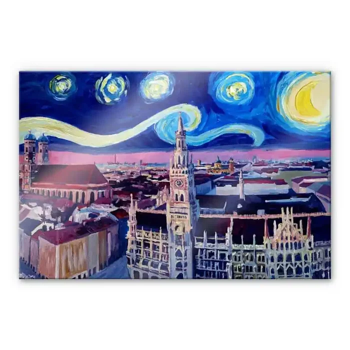 Acrylglasbild Bleichner – München bei Nacht