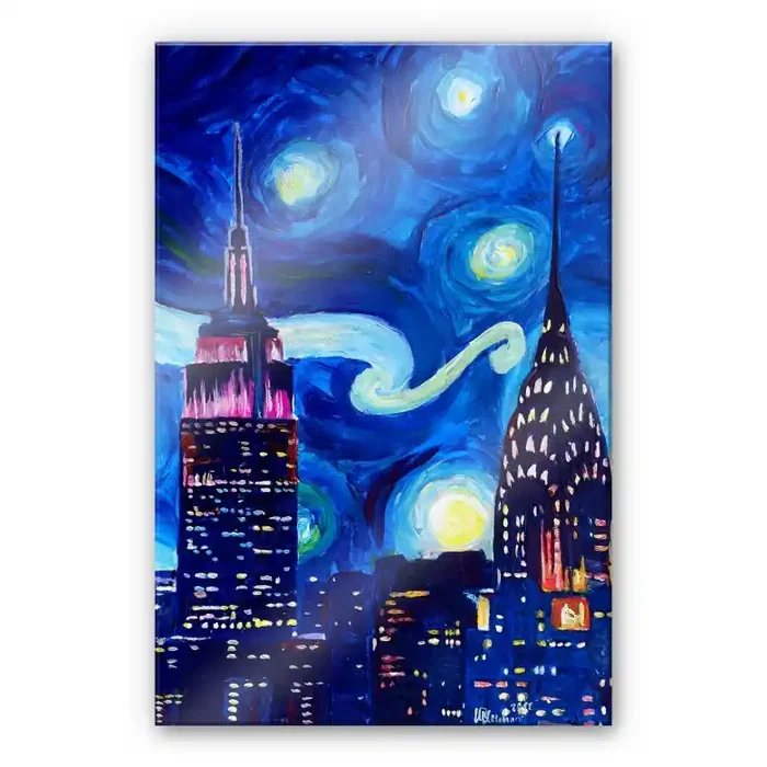 Acrylglasbild Bleichner – New York bei Nacht
