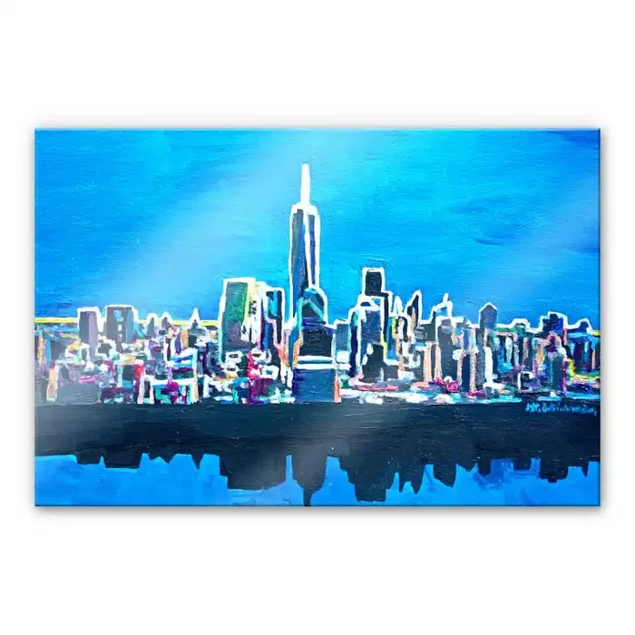Acrylglasbild Bleichner – New York City im Neonschimmer
