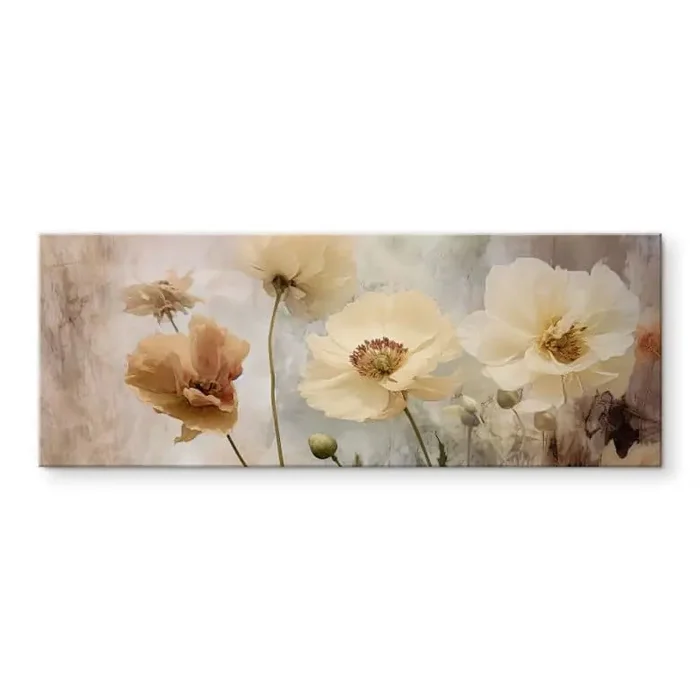 Acrylglasbild Blumenpracht in warmen Pastelltönen – Paksoylu – Panorama