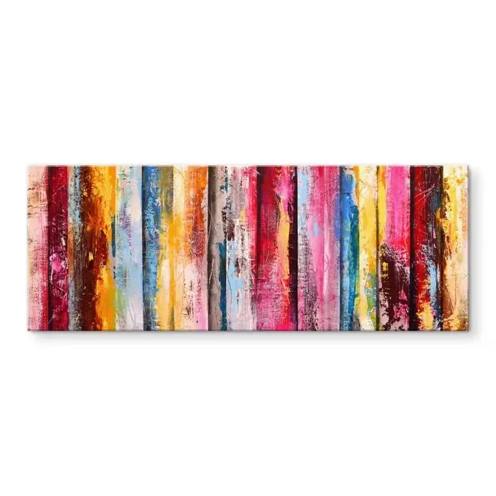 Acrylglasbild Bunte Streifenmalerei – Fedrau – Panorama